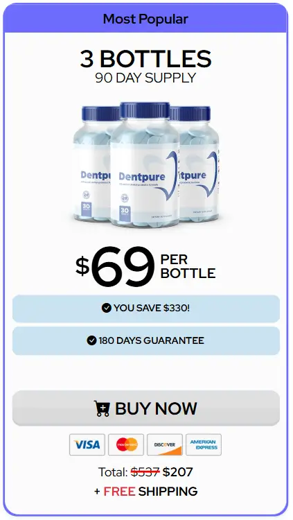 Dentpure 3 bottle offer – 90 day supply for advanced oral probiotic support